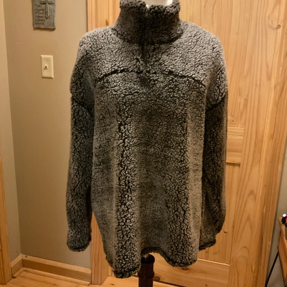 Zip up Sherpa Pullover NWOT